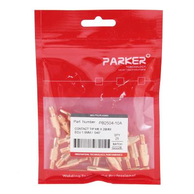 PB2504-10A Контактный наконечник Parker М6 ECu для алюминиевой проволоки 1,0x28,0 мм (MIG/MAG) фото артикул: PB2504-10A