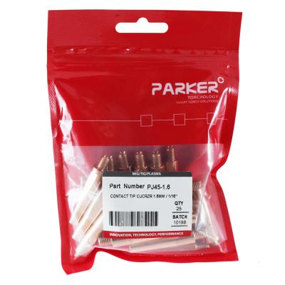 PJ45/1.6 Контактный наконечник Parker М6 CuCrZr 1,6x45,0 мм (MIG/MAG) фото артикул: PJ45/1.6
