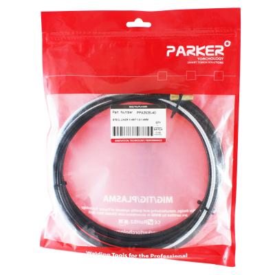 PPA3535-40 Направляющий канал Parker 1,0-1,4 мм 4 метра (стальная спираль с латунным ниппелем в чёрной оплётке) (MIG/MAG) фото артикул: PPA3535-40