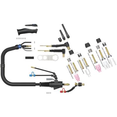 Сварочная горелка Arc T5W с разъёмом Liquid-Cooler Surelok, 5-пиновым разъёмом EWM, Lorch, Lincoln и системой One TIG 8 метров фото артикул: T5W-S1-8M-QD5-WF1-WR1-GS0-SVLGL-ATP2
