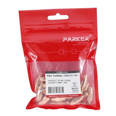 PB4015-10A Контактный наконечник Parker М8 CuCrZr для алюминиевой проволоки 1,0x30,0 мм фото артикул: PB4015-10A