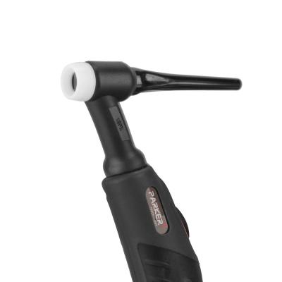 Сварочная горелка Parker SGT 18FX с гибким гусаком 8 метра для TIG сварки в среде аргона фото артикул: SVA-SGT18FX-QS1-25-SL-QWF1-QWR1-QGS5-PTP2-BG