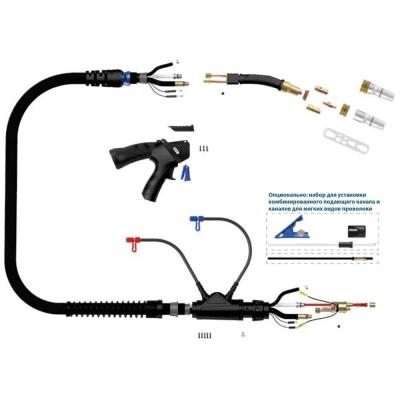 Сварочная полуавтоматическая горелка Arc M65W с рукояткой пистолетного типа, гусаком 45° и комплектацией под диаметр 1,6 мм 3 метра (MIG/MAG) фото артикул: M65WLP45-3M-1.6