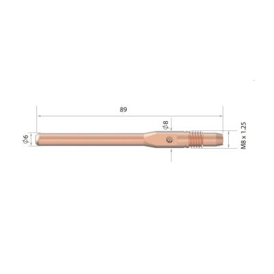 AM5CT10L Контактный наконечник Arc М8 CuCrZr 1,0x89,0 мм удлинённый (MIG/MAG) фото артикул: AM5CT10L