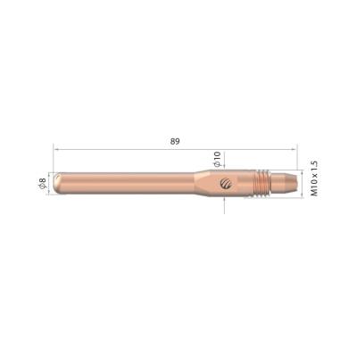 AM6WCT10L Контактный наконечник Arc М10 CuCrZr 1,0x89,0 мм удлинённый (MIG/MAG) фото артикул: AM6WCT10L