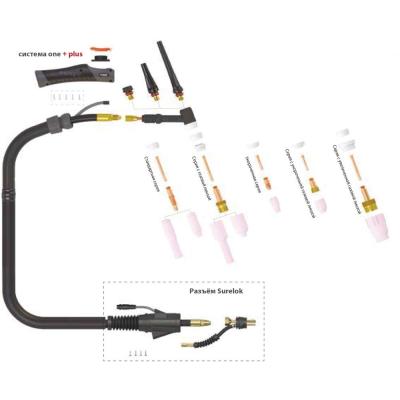 Сварочная аргонодуговая горелка Parker SGT 18SC с 7-пиновым разъёмом Kemppi и системой One TIG 8 метров для TIG сварки в среде аргона фото артикул: SGT17-S1-25-QD1-16S-1PZBG