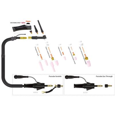 Сварочная аргонодуговая горелка Parker SGT 26 с системой One TIG 12 метров для TIG сварки в среде аргона фото артикул: SGT26-QS1-37-SL-QGS5-PTP0