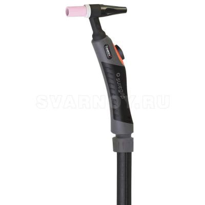 Сварочная аргонодуговая горелка Parker SGT 20FX с гибким гусаком, с 5-пиновой вилкой Tuchel и разъёмом с резъбой 1/4 BSP 4 метра (One TIG) для TIG сварки в среде аргона фото артикул: SVA-SGT20FX-QS1-12-SL-QWF1-QWR1-QGS5-PTP0-BG