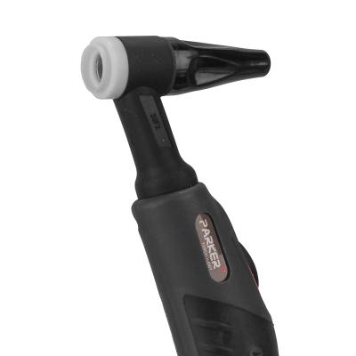 Сварочная аргонодуговая горелка Parker SGT 20FX с гибким гусаком, с 5-пиновой вилкой Tuchel и разъёмом с резъбой 1/4 BSP 4 метра (One TIG) для TIG сварки в среде аргона фото артикул: SVA-SGT20FX-QS1-12-SL-QWF1-QWR1-QGS5-PTP0-BG