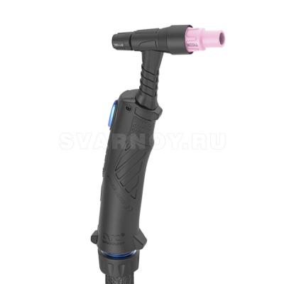 Сварочная аргонодуговая горелка Arc T1W с гибким гусаком, 9-пиновым разъёмом управления и системой One TIG 4 метра для TIG сварки в среде аргона фото артикул: T1WFX-S1-4M-SL-QWF1-QWR1-QGS4-PSP2110-P9-BG