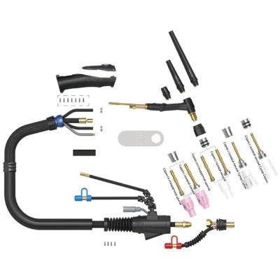 Сварочная аргонодуговая горелка Arc T1W с гибким гусаком, 9-пиновым разъёмом управления и системой One TIG 4 метра для TIG сварки в среде аргона фото артикул: T1WFX-S1-4M-SL-QWF1-QWR1-QGS4-PSP2110-P9-BG